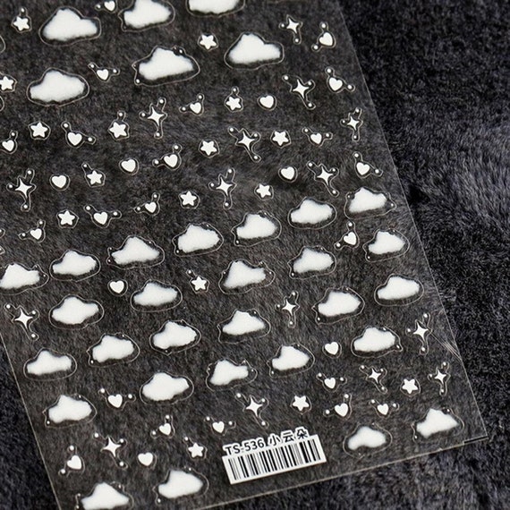 Cloud Nail Art Sticker/ Cloud nail art/  Nail Decal/ Cute nail sticker/ Self Adhesive Decal/ Cloud sticker /Self Adhesive