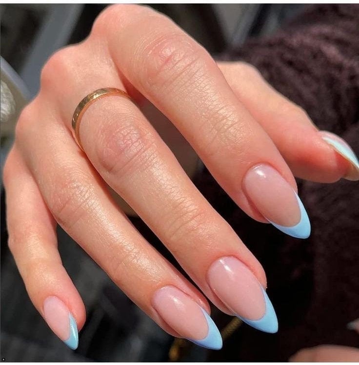 almond french nails