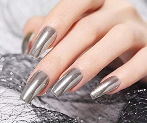 Silver Nail Mirror Chrome Powder Metallic Colour Nails Shimmer