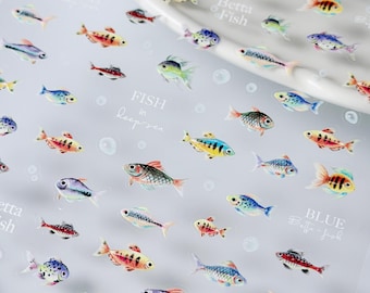 Naklejka na paznokcie "Ryba, Morze, Ocean"/samoprzylepna DIY