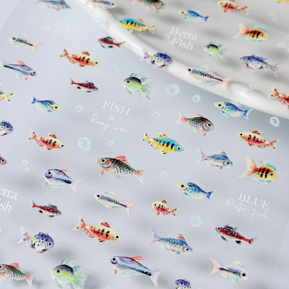 Fish Sea Ocean Nail Sticker decal/ Adhesive DIY
