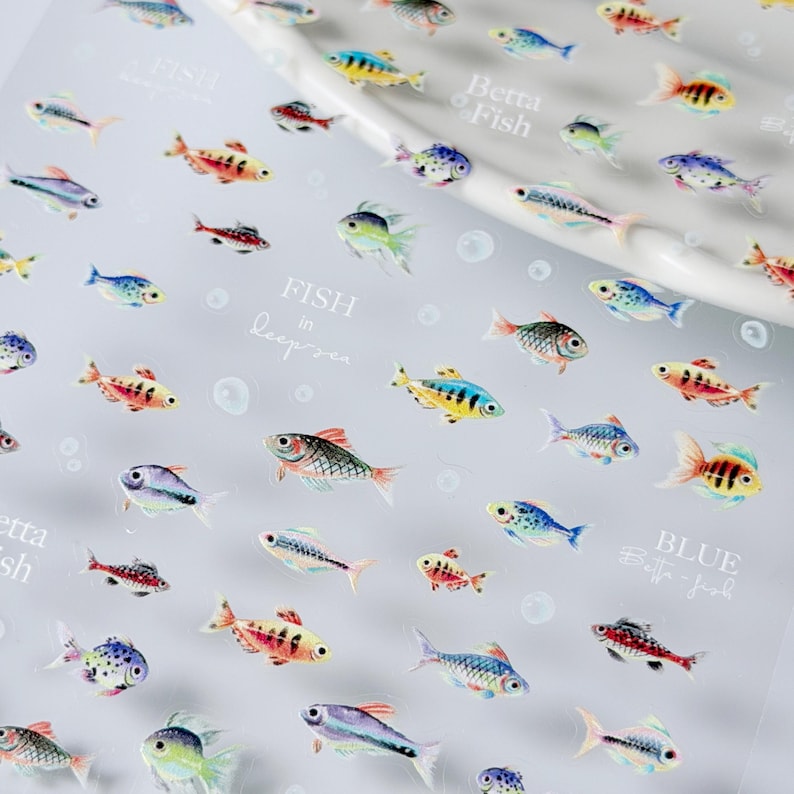 Fisk Hav Ocean Nagelklistermärke dekal/ Självhäftande DIY bild 1
