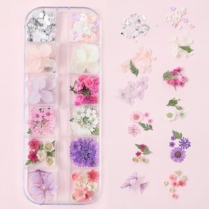 Fiori pressati secchi, farfalle, strass fai da te, rosa e gialli/ Trucco per feste/ Custodia per telefono fai da te