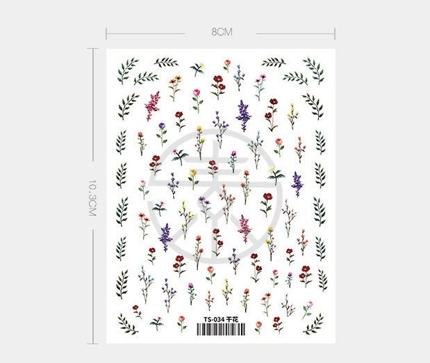 Little Flower Nail Decal Sticker/ Cute Floral Nail Art/ Wild - Etsy