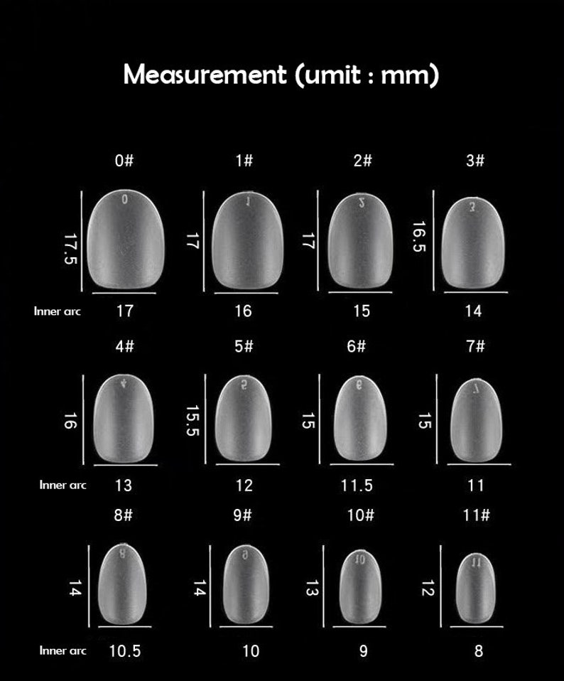 Extra short oval round Nail Tips/ Clear short extension fake press on image 5