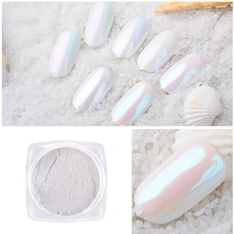 White Chrome Nail Powder/ Chrome Powder for Nail/ Dip Nail Etsy UK
