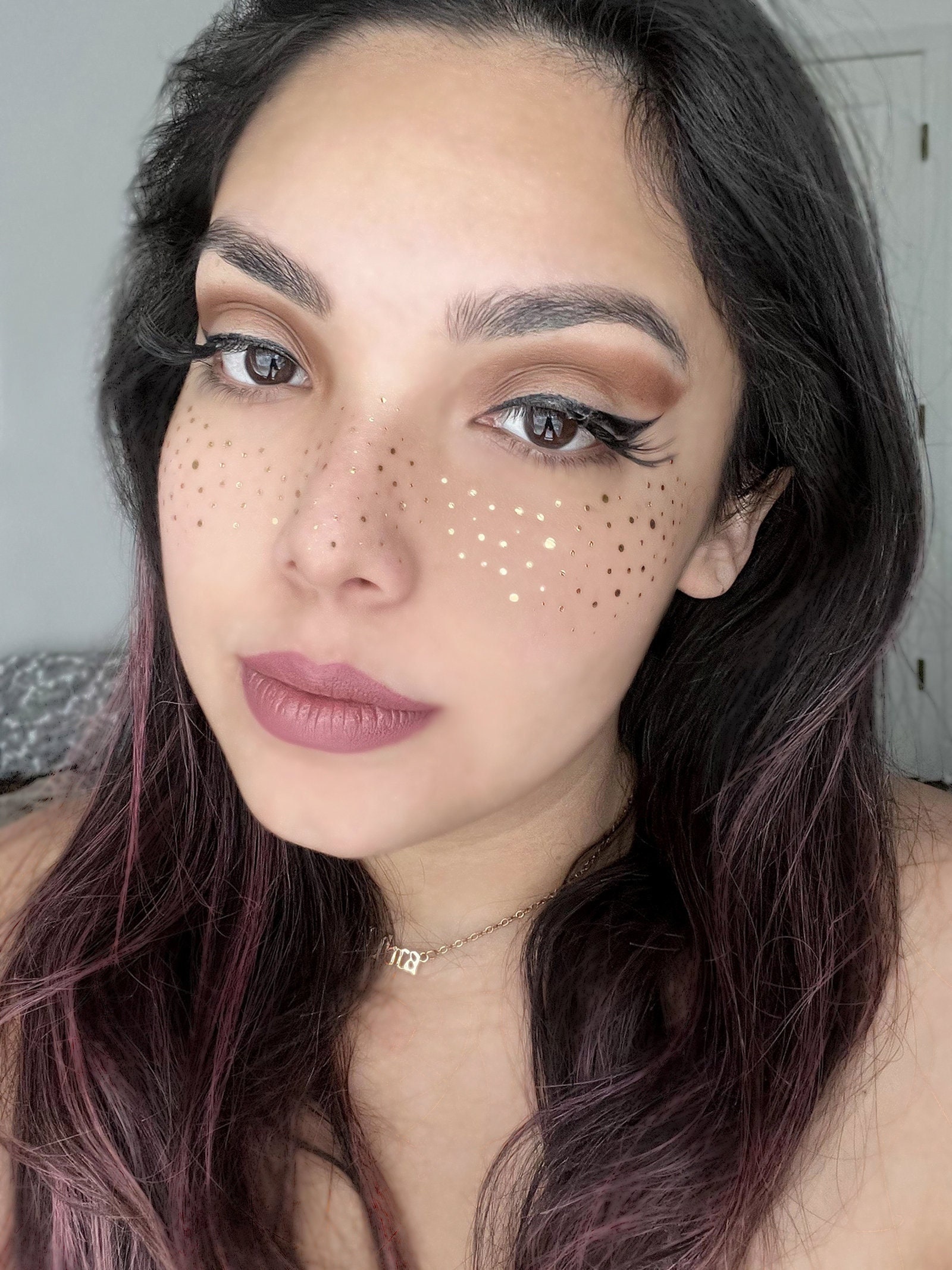 Gold Freckles Face Tattoo Sticker Temporary/ Henna Freckles/ pic