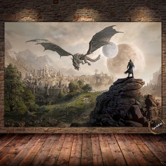 The Elder Scrolls V Skyrim Canvas Poster Wall Art Australia - Skyrim Home Decor The Elder Scrolls V Skyrim Canvas Poster Wall Art Australia - Skyrim Home Decor