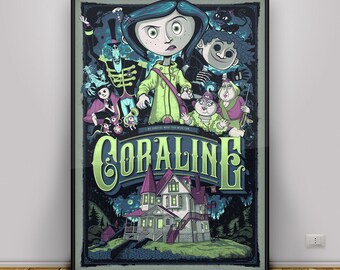 WSDSL 13 Coraline Film Cool Wall Decor Poster Stampa su Tela Arte da Parete Camera da Letto Bagno Decorazione da Parete Poster 30 x 45 cm