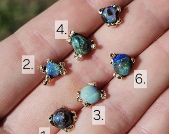 Gold & Australian Opal Stud Earrings