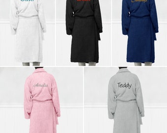 Personalised Bathrobe 100% Premium Egyptian Cotton, One Size, Adults Unisex Bathrobe With Custom Embroidery - Hotel Quality Bathrobe