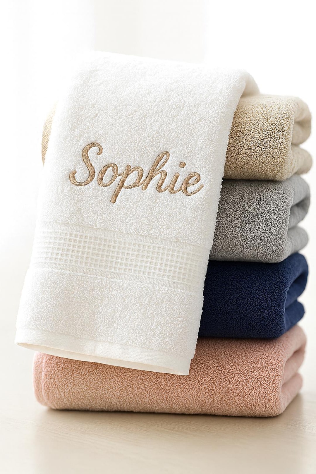 Personalised Towels Custom Embroidery 100% Egyptian Cotton Premium 600gsm Towels, Super Soft & Water Absorbent Luxury Hotel Quality Towels