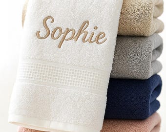 Personalised Towels Custom Embroidery 100% Egyptian Cotton Premium 600gsm Towels, Super Soft & Water Absorbent Luxury Hotel Quality Towels