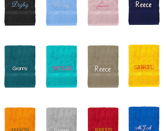 Personalised Towels Custom Embroidery 100% Egyptian Cotton Premium 600gsm Towels, Super Soft & Water Absorbent Luxury Hotel Quality Towels