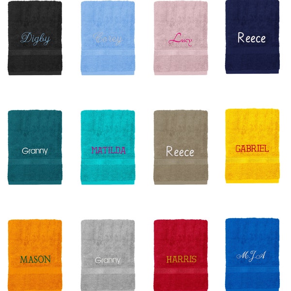 Personalised Towels Custom Embroidery 100% Egyptian Cotton Premium 600gsm Towels, Super Soft & Water Absorbent Luxury Hotel Quality Towels