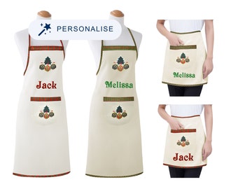 Personalised Christmas Apron Custom Embroidery - Festive Christmas Dinner Party Wear - Fun Christmas Dress Up - One Size Fits All