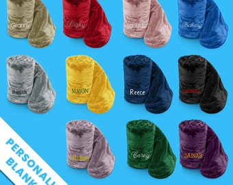 Personalised Mink Blankets - Heavy Duty Jewel Colours  Add your name, text or message - Perfect Christmas Gift - Fits Up To Double Bed