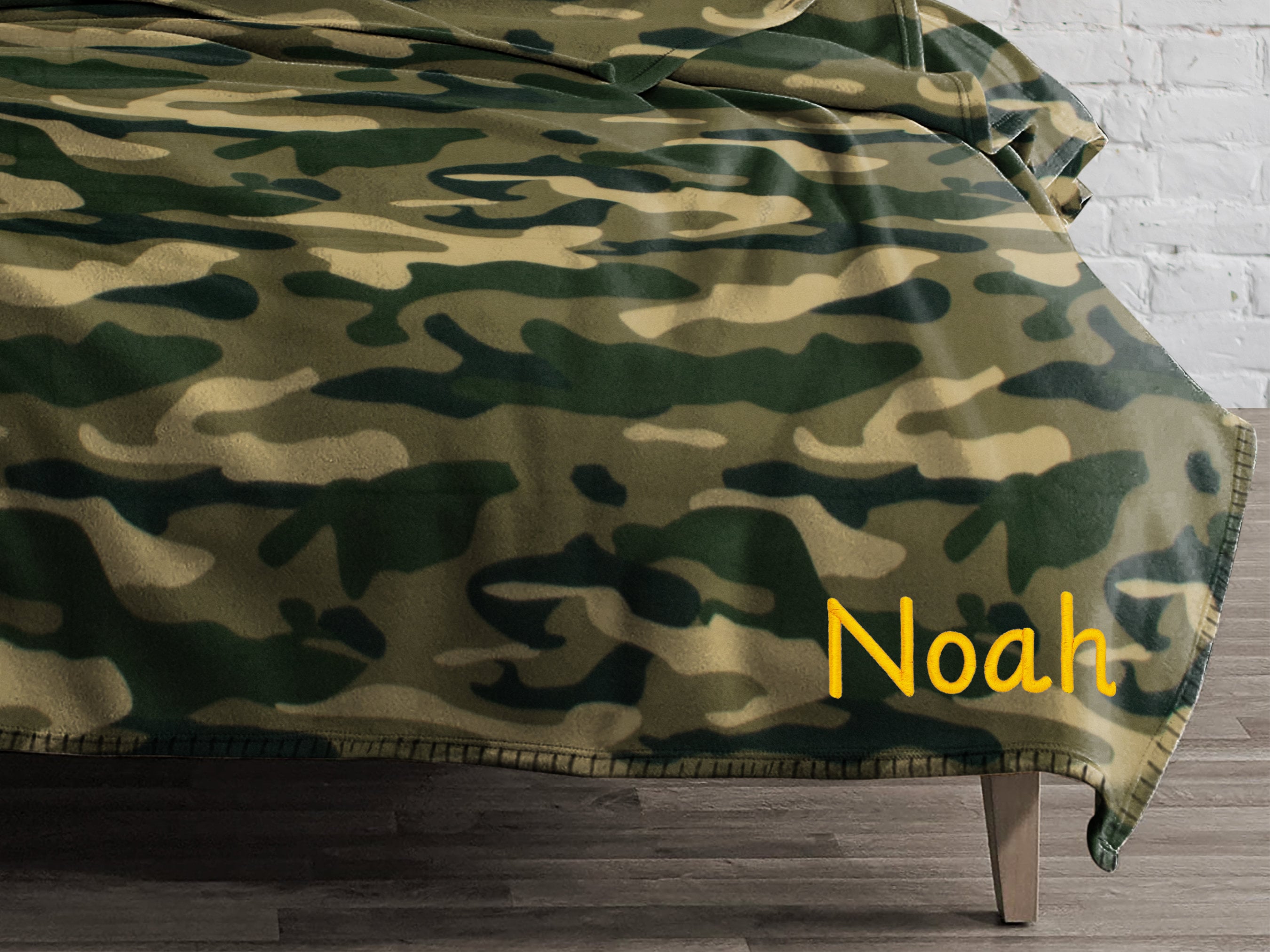 Personalised Kids Blanket Camouflage Polar Fleece Easy Care