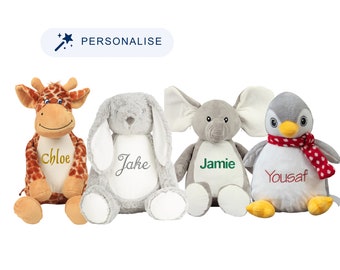 Personalised Plush Teddy Bears With Custom Name Embroidery - Baby Keepsake, Children's Gifts, New Born Baby Gifts Plush Animal Teddy Bears