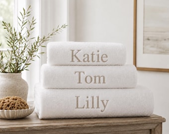 Personalised Towels Custom Avant Embroidery 100% Egyptian Cotton Premium 600gsm Towels Soft & Water Absorbent Luxury Hotel Quality Towels