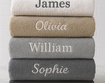 Custom Embroidered Personalised Towels – Luxury 100% Egyptian Cotton 550gsm, Super Soft & Water-Absorbent Hotel Quality