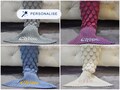 Personalised Knitted Mermaid Tail Blanket One Size Fits All - Personalised Embroidered Gifts - Gifts For Girls - Embroidered - Mermaid Party
