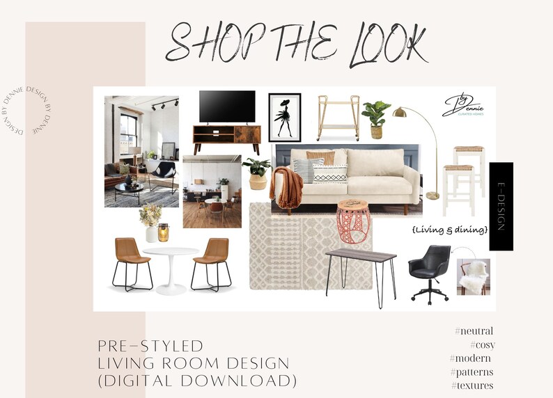 Pre-styled Cosy Modern Living Room, E-design, Interior Design, Shopping ...