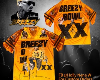 Maglia da football da concerto in rete, Breezy, Chris, Breezy Apparel Shirt Tour