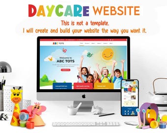 Kids Daycare Preschool Website Design - Wordpress with 1 year hosting and domain name