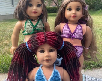 Crochet Doll Bikini Top | 18 inch doll top