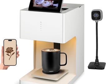 Wishilo Portable Auto Coffee Latte Art Machine Smart Food Printer 600DPI WiFi Selfie DIY Custom Designs, Prints on Coffee / Beverage Foam