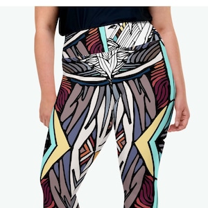 Plus Size Leggings, Long Leggings For Curvy Ladies, High Waistband, All-Over Print