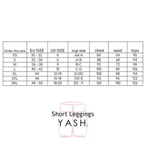 Yoga Short Leggings With Lily Hearts Print, Athletic Shorts, Printed Tights For Women image 5