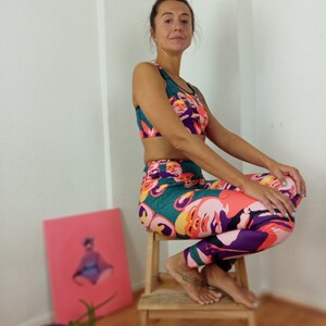 Long Yoga Leggings, Pink MTG Printed Tights, High Waisted & High Quality Leggings