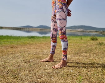 Trippy Men's Leggings, Yoga Meggings, Perfect for Yoga, Leggings For Men