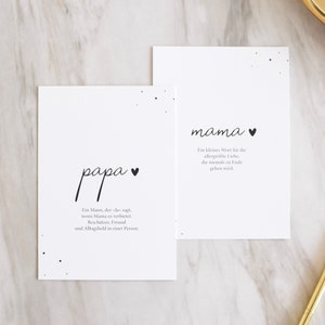 Definition Set Parents | 2 Grußkarten zum Verschenken | Geschenkidee | Weihnachtsgeschenk | Geburtstagskarte | Karte Mama | Karte Papa
