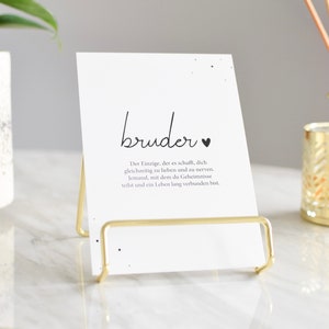 Definition Bruder | Grußkarte zum Verschenken | Geschenkidee | Dekoidee |  Weihnachtsgeschenk | Geburtstagskarte
