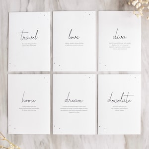 Definition Set Classy | 6 Grußkarten zum Verschenken | Geschenkidee | Dekoidee | Weihnachtsgeschenk | Geburtstagskarte