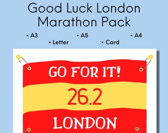 Good Luck London Marathon Print, Gift For Runner, Marathon Printable, Running Wall Art, Digital Download