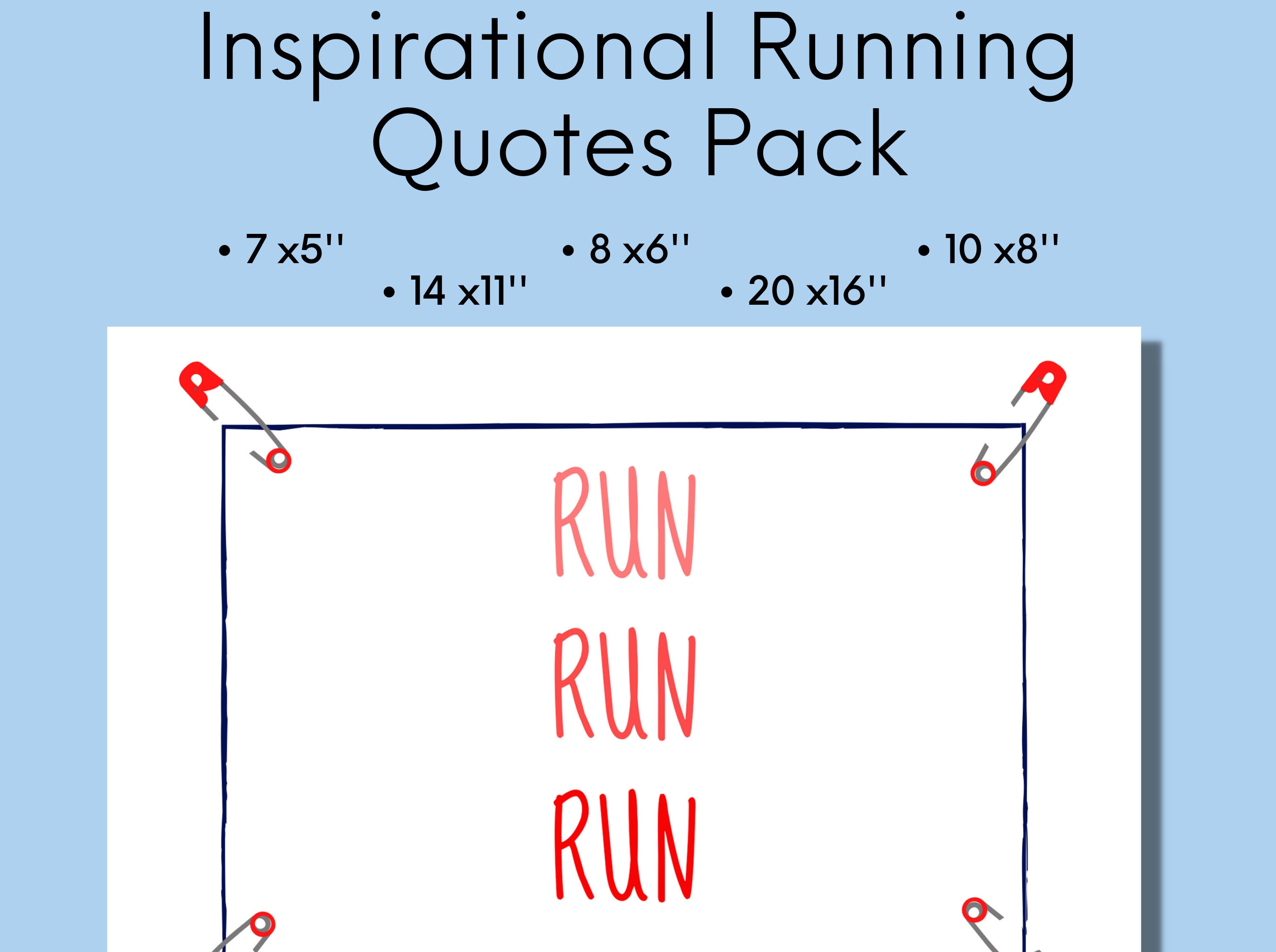 Inspirational Running Quotes, Motivational Quote Printables, Home Wall Art, Running Gift, Jogger Print, Digital Download