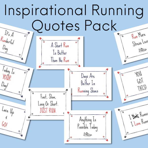 Inspirational Running Quotes, Motivational Quote Printable, Gift For Runner, Jogging Wall Art, Exercise Print, Digital Download