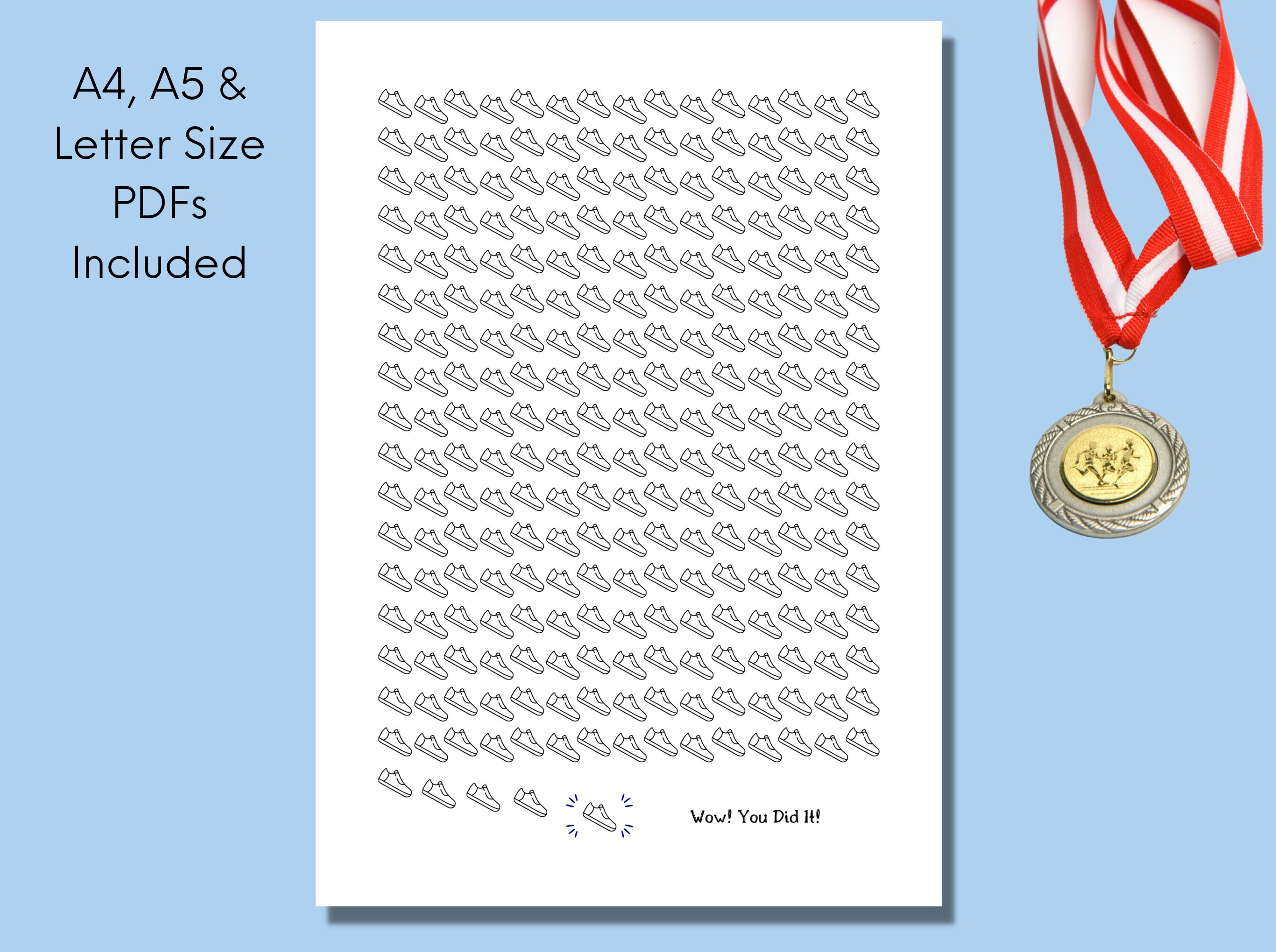 500 Mile Challenge Printable, Walking or Running Challenge Tracker