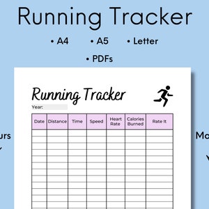 Registro de carrera imprimible (descarga digital)