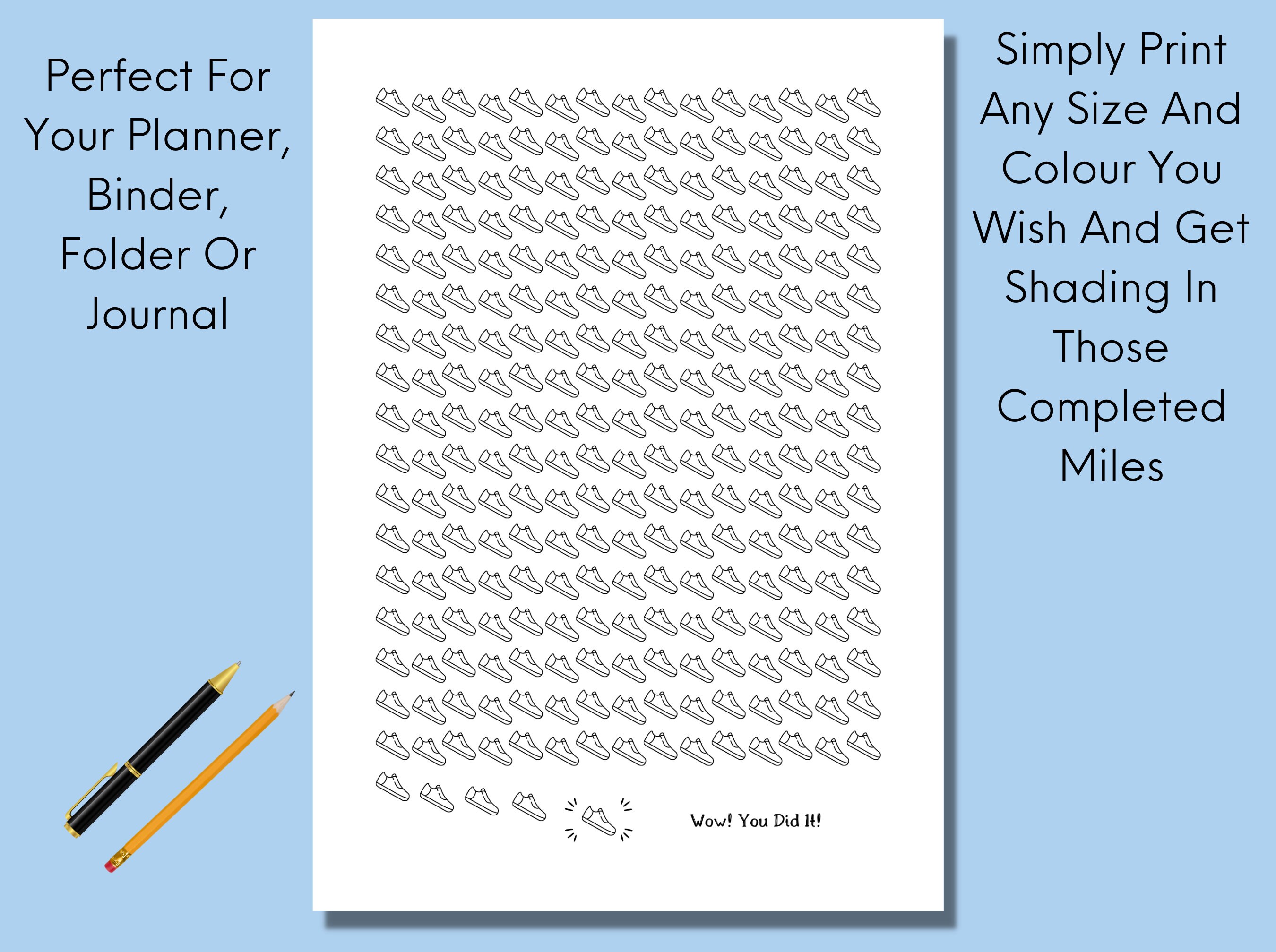 500 Mile Challenge Printable, Walking or Running Challenge Tracker ...