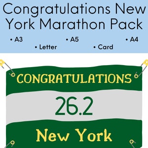 Congratulazioni Maratona di New York, Regalo per Runner, Maratona stampabile, Running Wall Art, Digital Download
