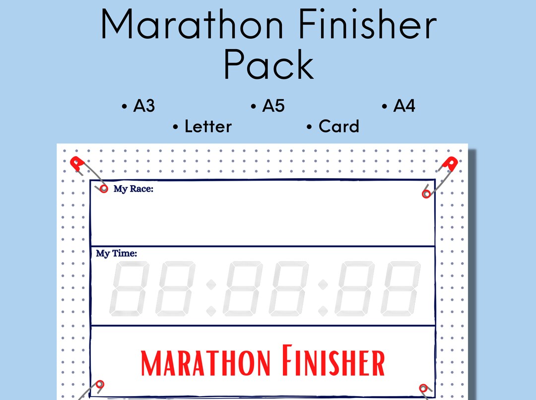 Marathon Finisher Printable, Race Time Record, Wall Art (digital ...