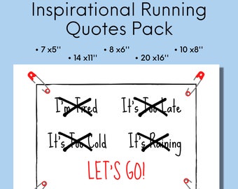 Inspirational Running Quotes, Gift For Runner, Motivational Quote Printables, Distance Jogger Prints, Digital Download