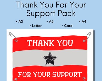 Impresión de tarjeta de agradecimiento por apoyo al maratón (descarga digital)