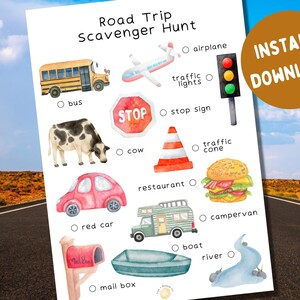 Road Trip Scavenger Hunt | Vacation Scavenger Hunt | Road Trip Activities