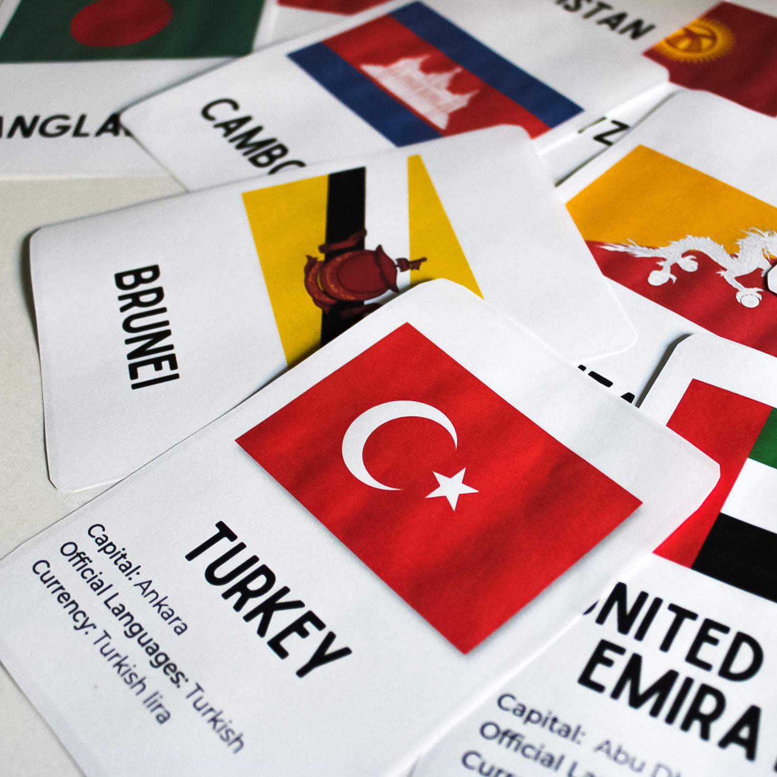 Flags of Asia Flashcards Digital Download Etsy